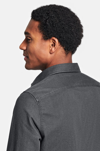 James * The Denim Shirt dark grey men's denim shirt | MR MARVIS