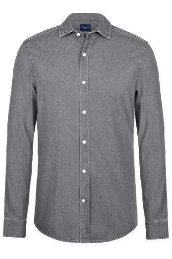 Miles * The Denim Shirt mid grey men's denim shirt | MR MARVIS