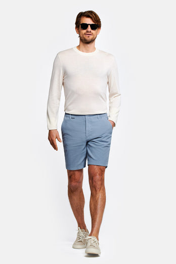 Antarctics * The Piqués grey blue organic cotton men's shorts with a zip pocket | MR MARVIS