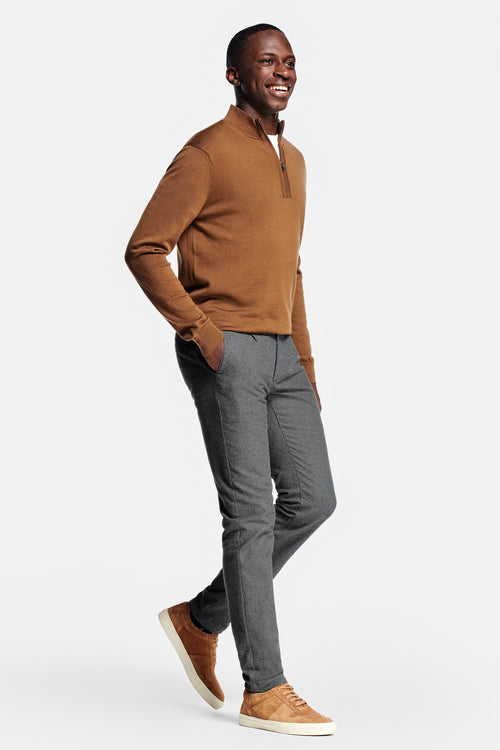 mid grey warm flannel men's trousers | MR MARVIS