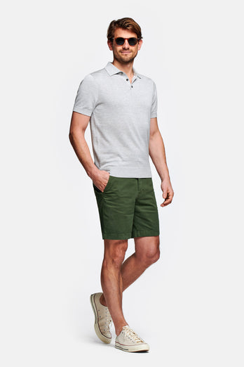 Estates * The Originals dark green stretch cotton men's shorts with a zip pocket | MR MARVIS