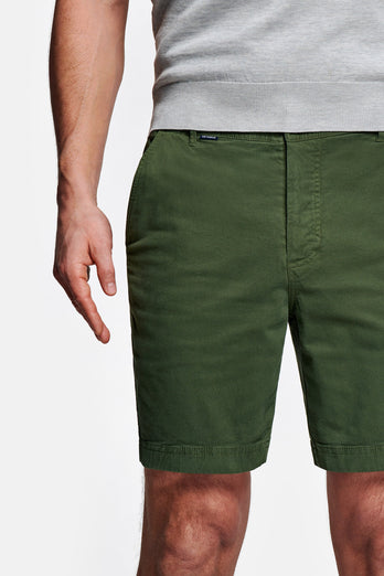 Estates * The Originals dark green stretch cotton men's shorts with a zip pocket | MR MARVIS