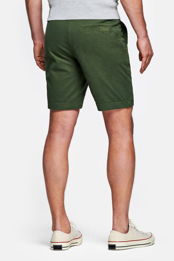 Estates * The Originals dark green stretch cotton men's shorts with a zip pocket | MR MARVIS