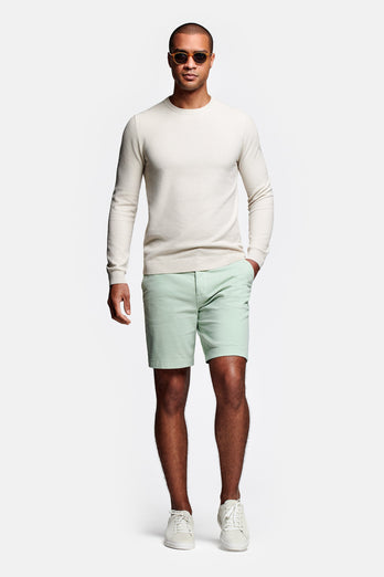 Aviators * The Originals light green stretch cotton men's shorts with a zip pocket | MR MARVIS