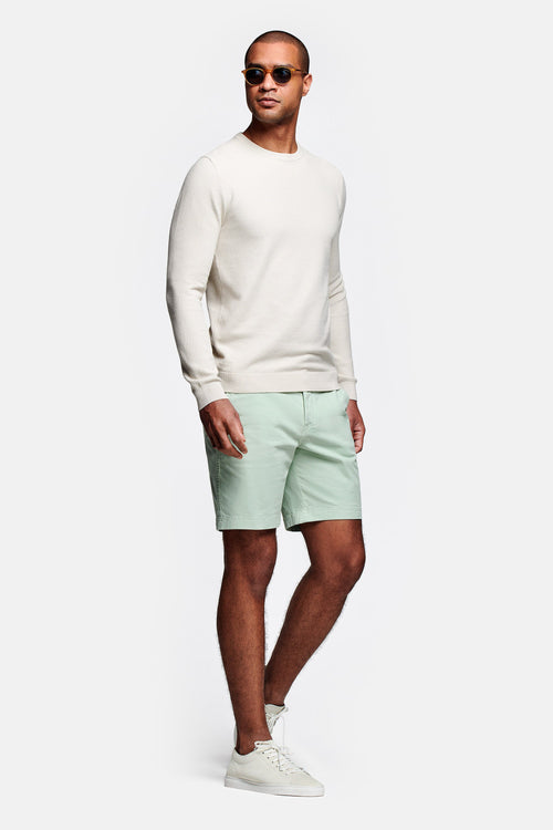 light green stretch cotton men's shorts with a zip pocket | MR MARVIS
