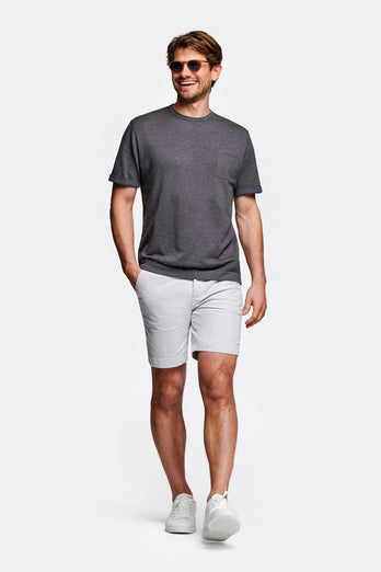 Gullwings * The Originals light grey stretch cotton men's shorts with a zip pocket | MR MARVIS