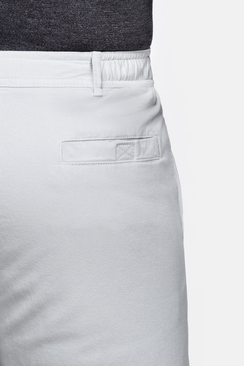 light grey stretch cotton men's shorts with a zip pocket | MR MARVIS