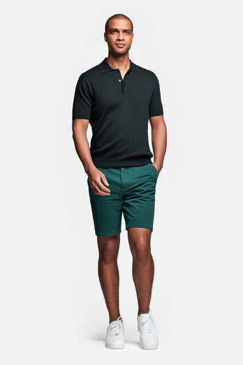 Goodwoods * The Originals classic green stretch cotton men's shorts with a zip pocket | MR MARVIS
