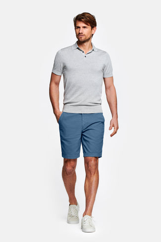 Mavericks * The Piqués blue organic cotton men's shorts with a zip pocket | MR MARVIS