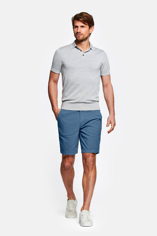blue organic cotton men's shorts with a zip pocket | MR MARVIS