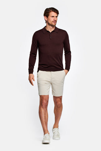 Gazettes * The Originals beige stretch cotton men's shorts with a zip pocket | MR MARVIS