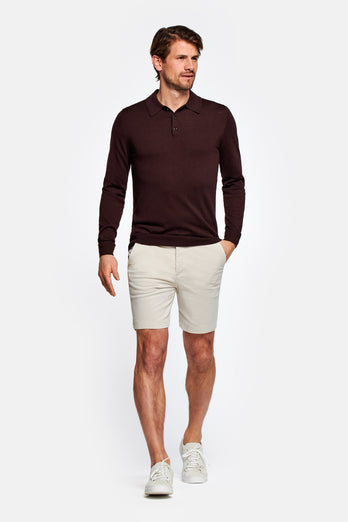 Gazettes * The Originals beige stretch cotton men's shorts with a zip pocket | MR MARVIS