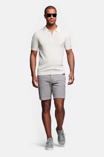Oysters * The Originals grey stretch cotton men's shorts with a zip pocket | MR MARVIS