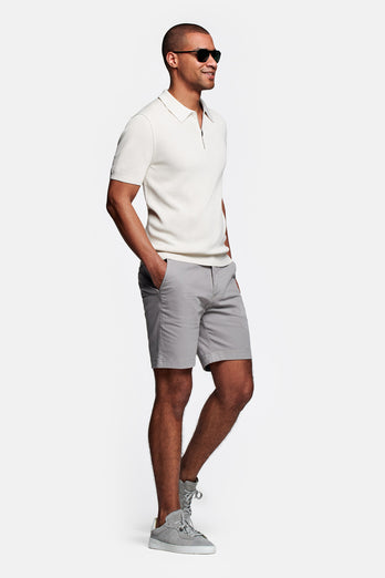 Oysters * The Originals grey stretch cotton men's shorts with a zip pocket | MR MARVIS