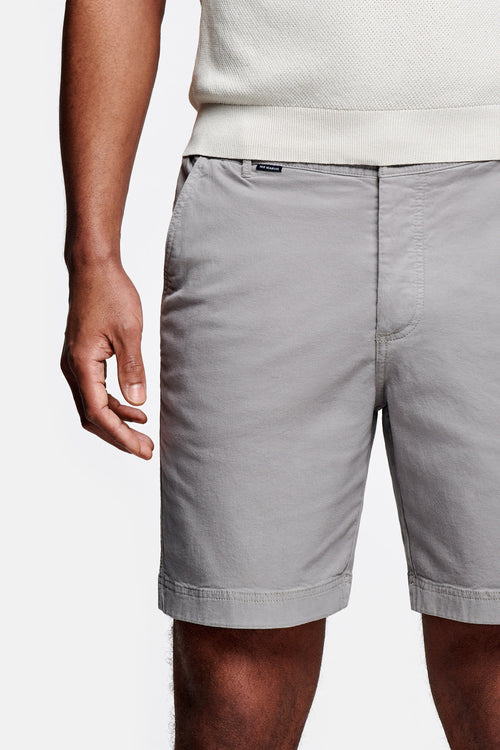 grey stretch cotton men's shorts with a zip pocket | MR MARVIS