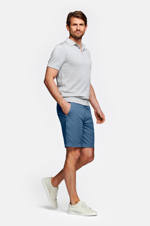 blue organic cotton men's shorts with a zip pocket | MR MARVIS