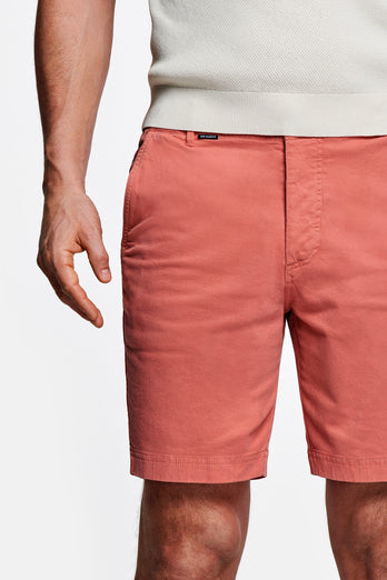 Bricks * The Originals brick red stretch cotton men's shorts with a zip pocket | MR MARVIS