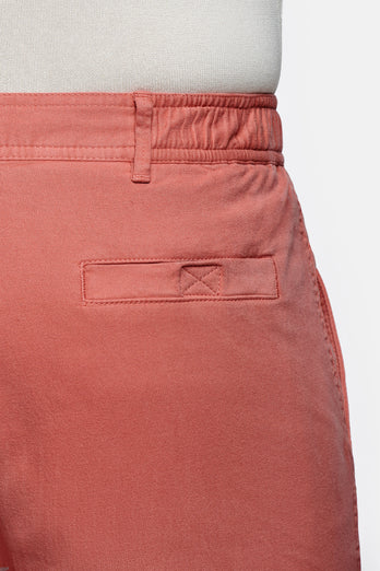 Bricks * The Originals brick red stretch cotton men's shorts with a zip pocket | MR MARVIS