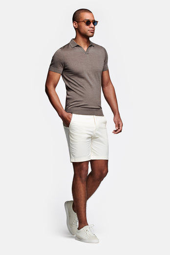 Coconuts * The Originals off white stretch cotton men's shorts with a zip pocket | MR MARVIS