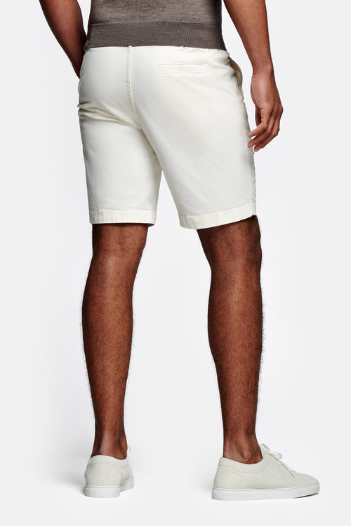 off white stretch cotton men's shorts with a zip pocket | MR MARVIS