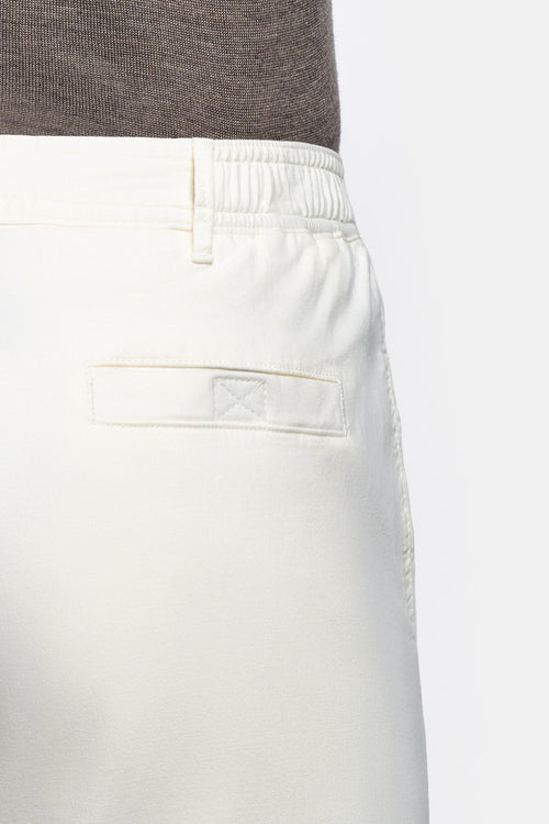 off white stretch cotton men's shorts with a zip pocket | MR MARVIS