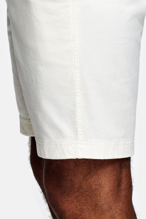 off white stretch cotton men's shorts with a zip pocket | MR MARVIS