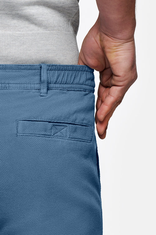blue organic cotton men's shorts with a zip pocket | MR MARVIS