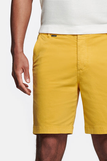 Meharis * The Originals yellow stretch cotton men's shorts with a zip pocket | MR MARVIS