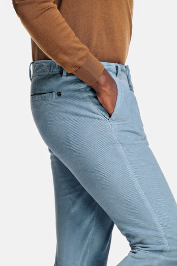 Antarctics * The Cords grey blue ribbed corduroy fabric men's trousers | MR MARVIS