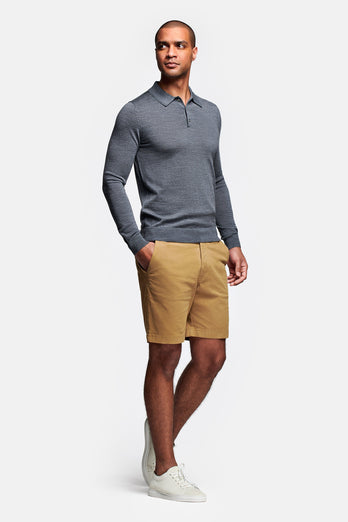 Cubans * The Originals dark khaki stretch cotton men's shorts with a zip pocket | MR MARVIS