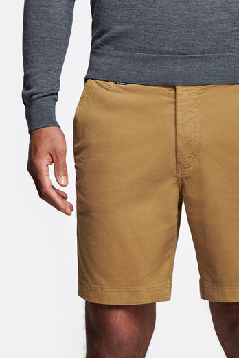 Cubans * The Originals dark khaki stretch cotton men's shorts with a zip pocket | MR MARVIS