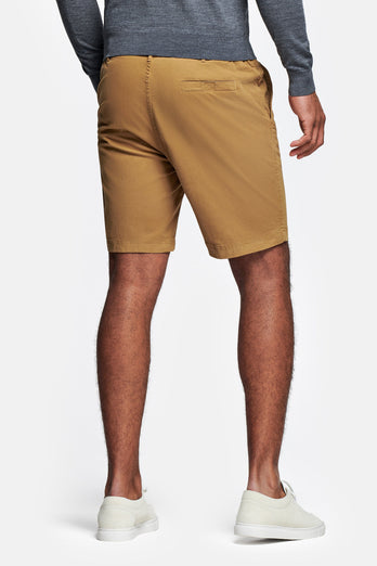 Cubans * The Originals dark khaki stretch cotton men's shorts with a zip pocket | MR MARVIS