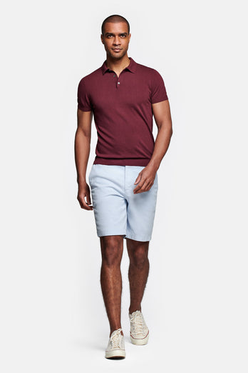 Avenues * The Piqués light blue organic cotton men's shorts with a zip pocket | MR MARVIS
