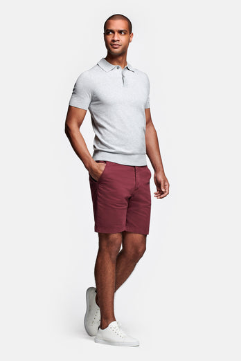 Rileys * The Originals burgundy stretch cotton men's shorts with a zip pocket | MR MARVIS