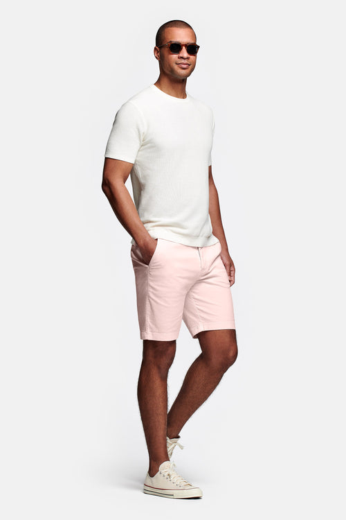 light pink stretch cotton men's shorts with a zip pocket | MR MARVIS