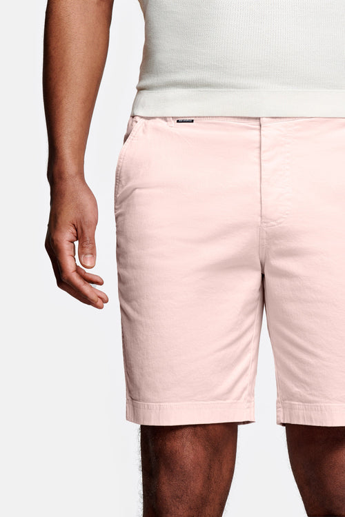 light pink stretch cotton men's shorts with a zip pocket | MR MARVIS