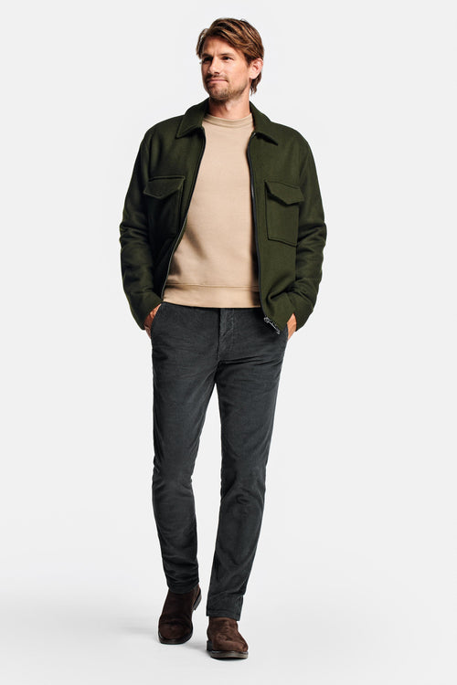 dark grey ribbed corduroy fabric men's trousers | MR MARVIS