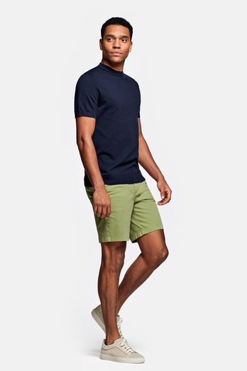 Martinis * The Originals olive green stretch cotton men's shorts with a zip pocket | MR MARVIS