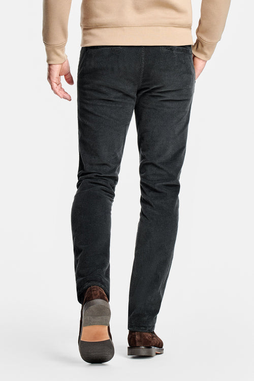 dark grey ribbed corduroy fabric men's trousers | MR MARVIS