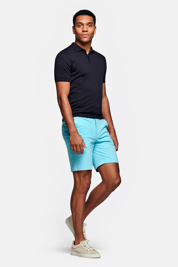 Aquaramas * The Originals turquoise blue stretch cotton men's shorts with a zip pocket | MR MARVIS