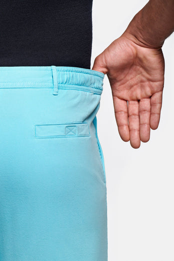 Aquaramas * The Originals turquoise blue stretch cotton men's shorts with a zip pocket | MR MARVIS