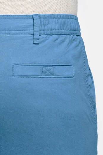 Boulevards * The Originals mid blue stretch cotton men's shorts with a zip pocket | MR MARVIS