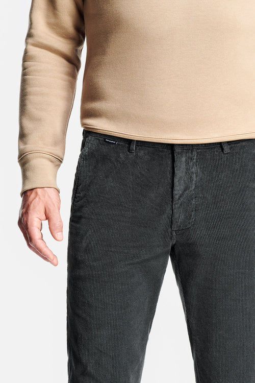 dark grey ribbed corduroy fabric men's trousers | MR MARVIS