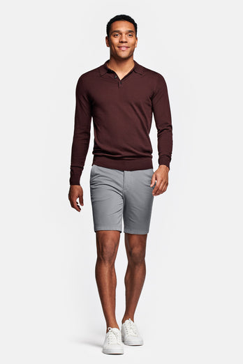 Newmans * The Originals mid grey stretch cotton men's shorts with a zip pocket | MR MARVIS
