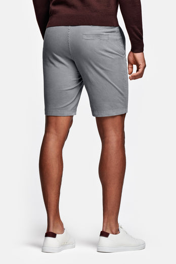 Newmans * The Originals mid grey stretch cotton men's shorts with a zip pocket | MR MARVIS