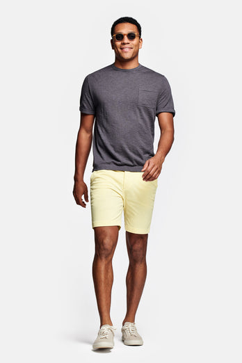 Limoncellos * The Originals light yellow stretch cotton men's shorts with a zip pocket | MR MARVIS