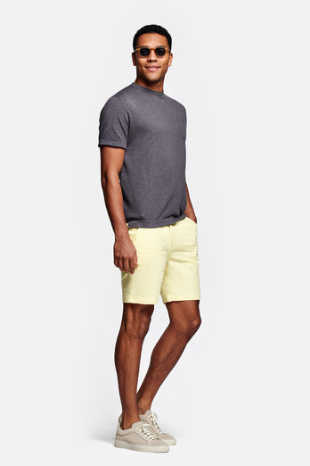 Limoncellos * The Originals light yellow stretch cotton men's shorts with a zip pocket | MR MARVIS
