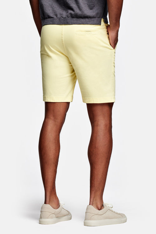 light yellow stretch cotton men's shorts with a zip pocket | MR MARVIS