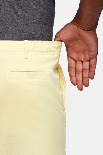 Limoncellos * The Originals light yellow stretch cotton men's shorts with a zip pocket | MR MARVIS