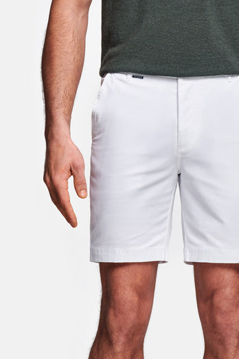 Wimbledons * The Originals all white stretch cotton men's shorts with a zip pocket | MR MARVIS